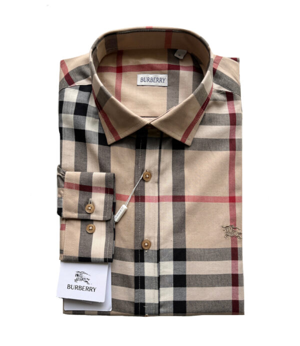 Burberry 40083851 Camicia Uomo Button Down in Twill di Cotone Con Motivo Check Special Price