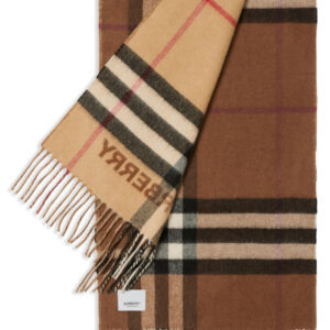 Burberry 80453291 Sciarpa in Cashmere Bicolore Con Frange Unisex 170×35 Special Price