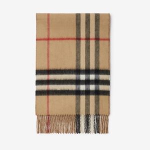 Burberry 80453291 Sciarpa in Cashmere Bicolore Con Frange Unisex 170×35 Special Price