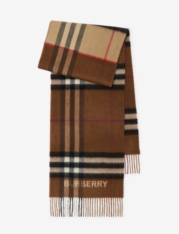 Burberry 80453291 Sciarpa in Cashmere Bicolore Con Frange Unisex 170×35 Special Price